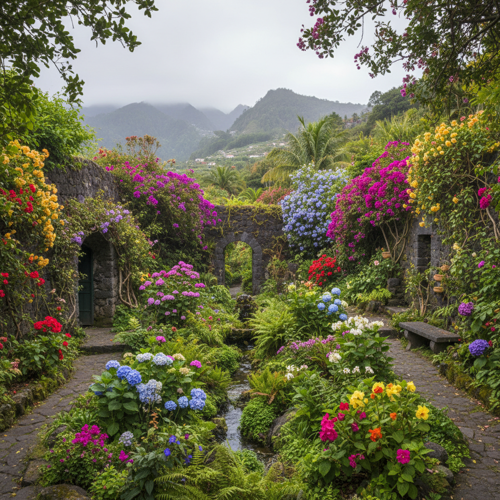 Image pour jardins cachés île aux fleurs Madère